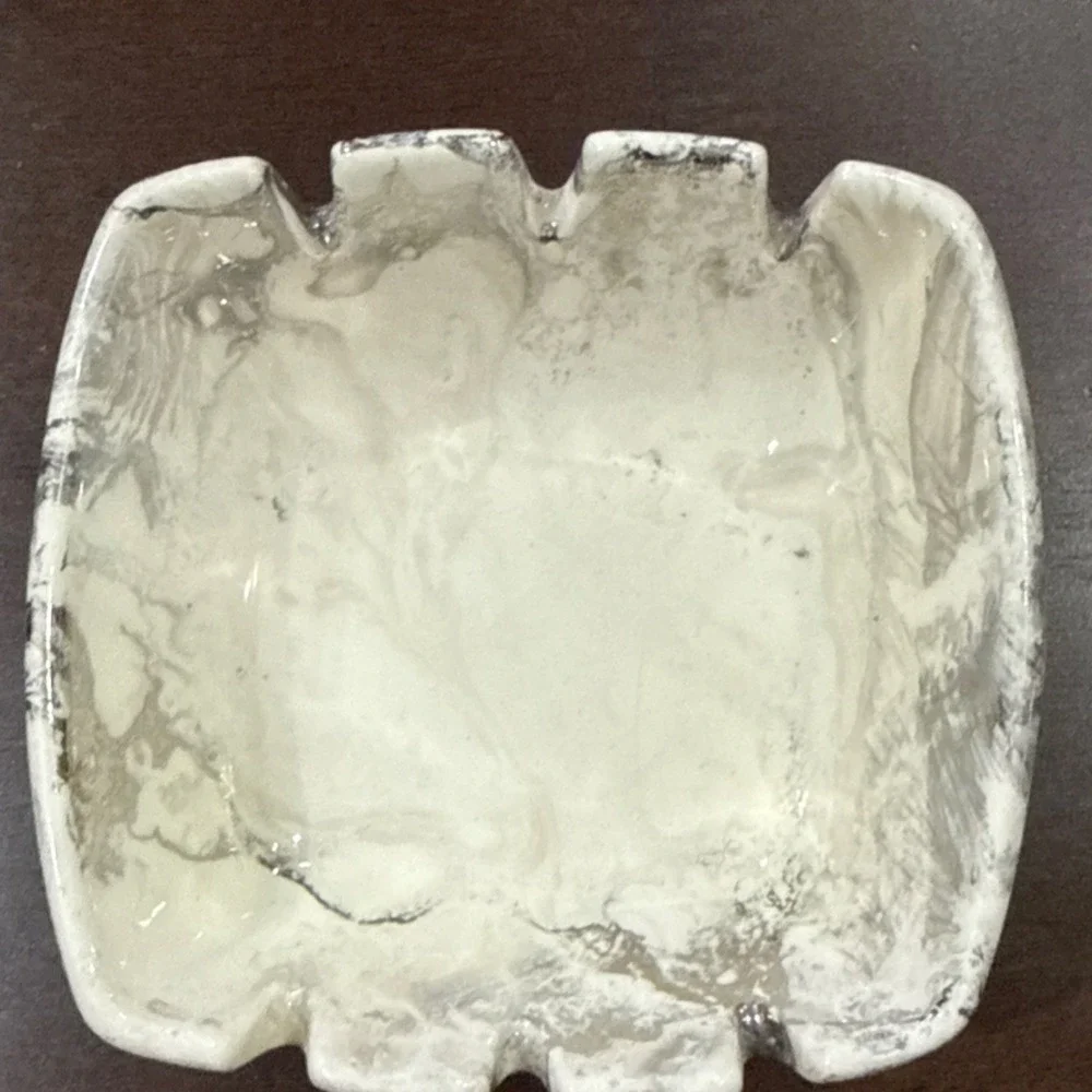 Vintage Santa Anita Ware Mist Ceramic ash tray White Gray Bathroom